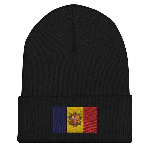Andorra Flag Beanie - Embroidered Winter Hat