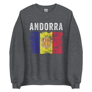 Andorra Flag Distressed - Andorran Flag Sweatshirt