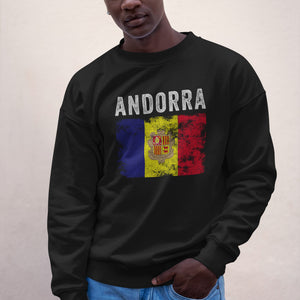 Andorra Flag Distressed - Andorran Flag Sweatshirt