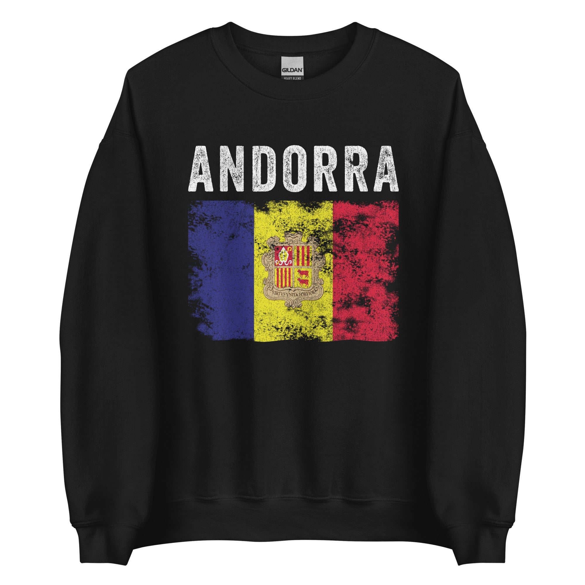 Andorra Flag Distressed - Andorran Flag Sweatshirt