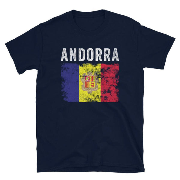 Andorra Flag Distressed - Andorran Flag T-Shirt