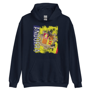 Andorra Flag Distressed Hoodie