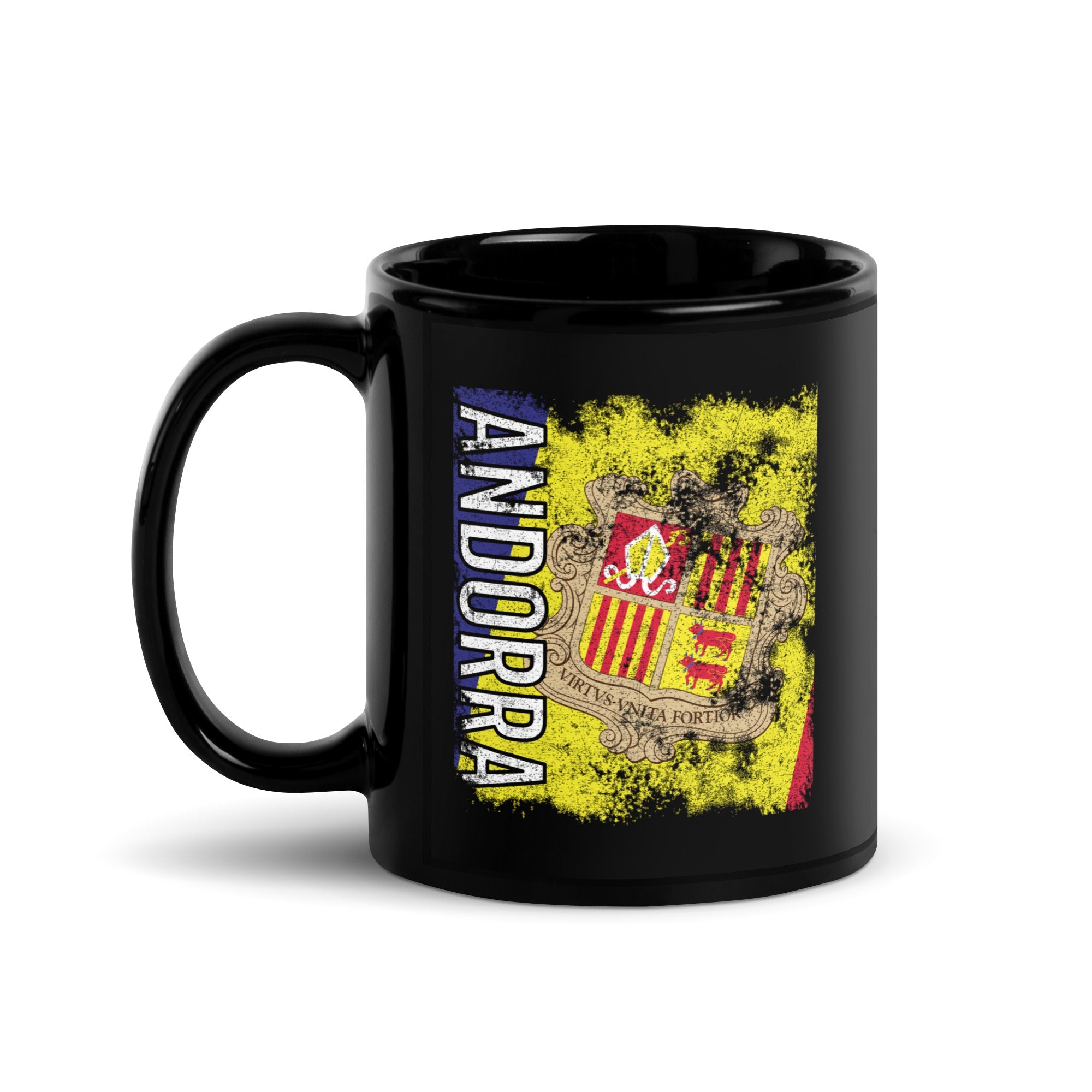 Andorra Flag Distressed Mug