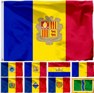 Andorra Flags - 90x150cm(3x5ft) - 60x90cm(2x3ft)