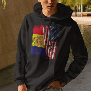 Andorra USA Flag - Half American Hoodie