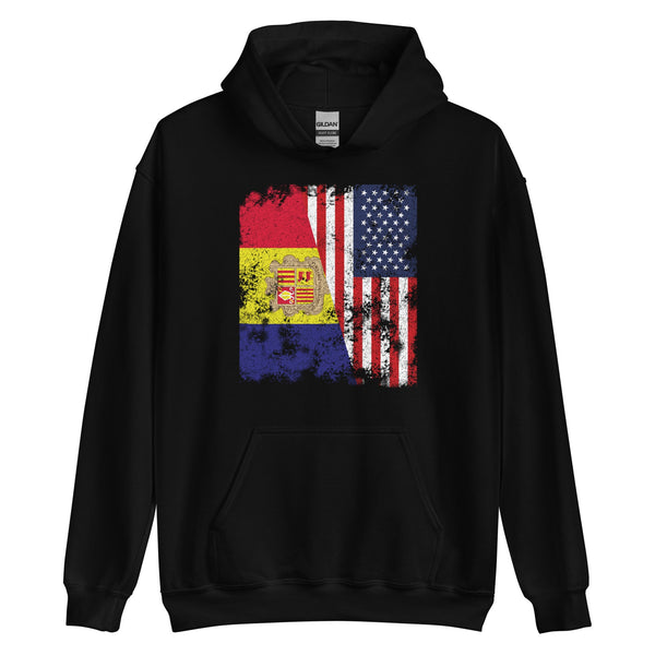Andorra USA Flag - Half American Hoodie
