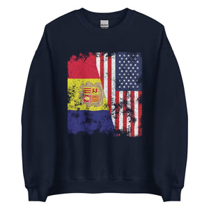 Andorra USA Flag - Half American Sweatshirt