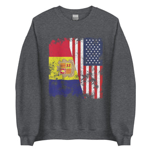 Andorra USA Flag - Half American Sweatshirt