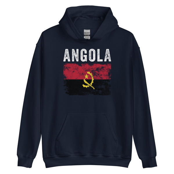 Angola Flag Distressed - Angolan Flag Hoodie