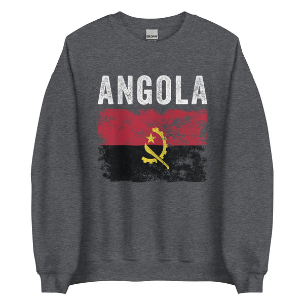 Angola Flag Distressed - Angolan Flag Sweatshirt