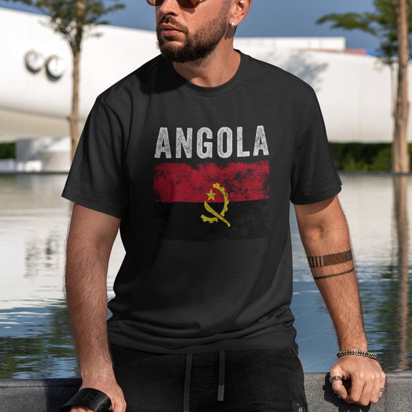 Angola Flag Distressed - Angolan Flag T-Shirt