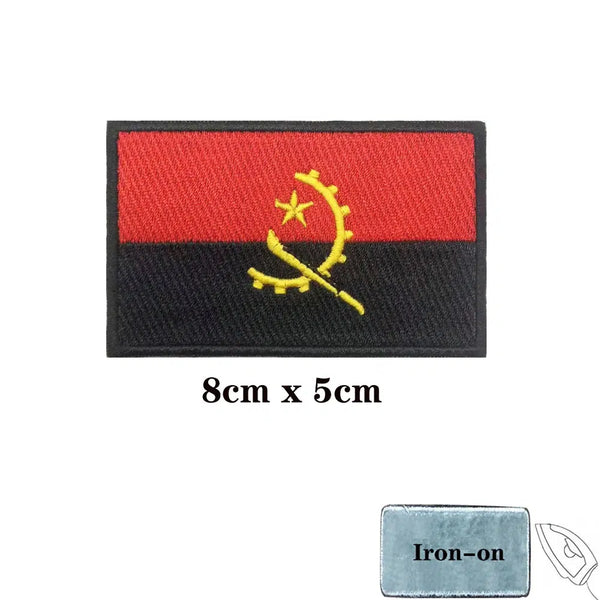 Angola Flag Patch - Iron On/Hook & Loop Patch