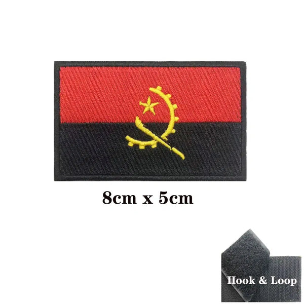 Angola Flag Patch - Iron On/Hook & Loop Patch