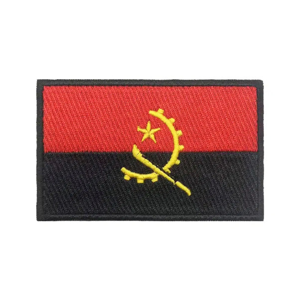 Angola Flag Patch - Iron On/Hook & Loop Patch