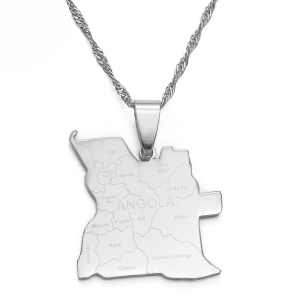 Angola Map Necklace