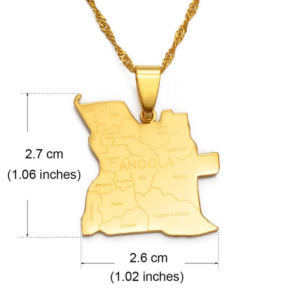 Angola Map Necklace