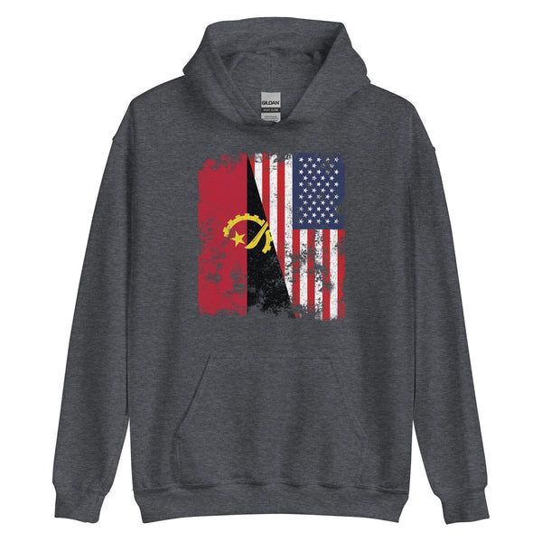 Angola USA Flag - Half American Hoodie