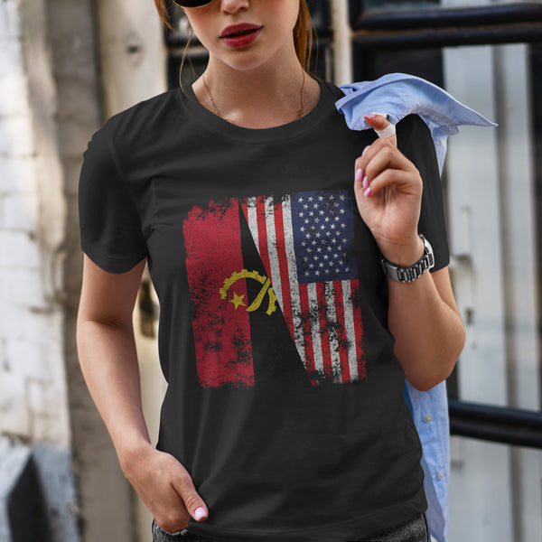 Angola USA Flag - Half American T-Shirt