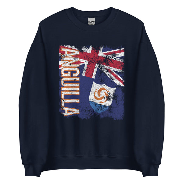 Anguilla Flag Distressed Sweatshirt