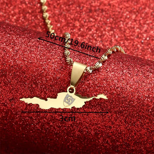 Anguilla Flag Map Necklace