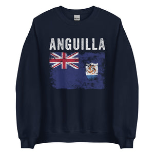 Anguilla Flag distressed Anguillan Flag Sweatshirt