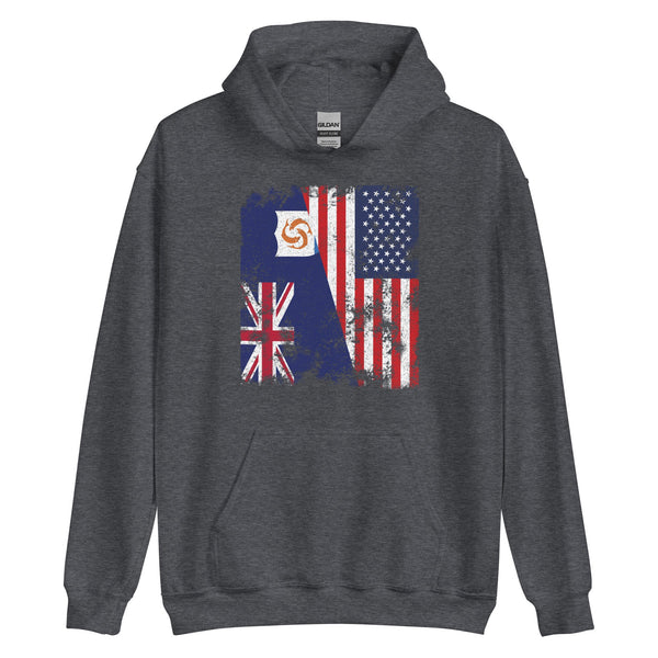 Anguilla USA Flag - Half American Hoodie