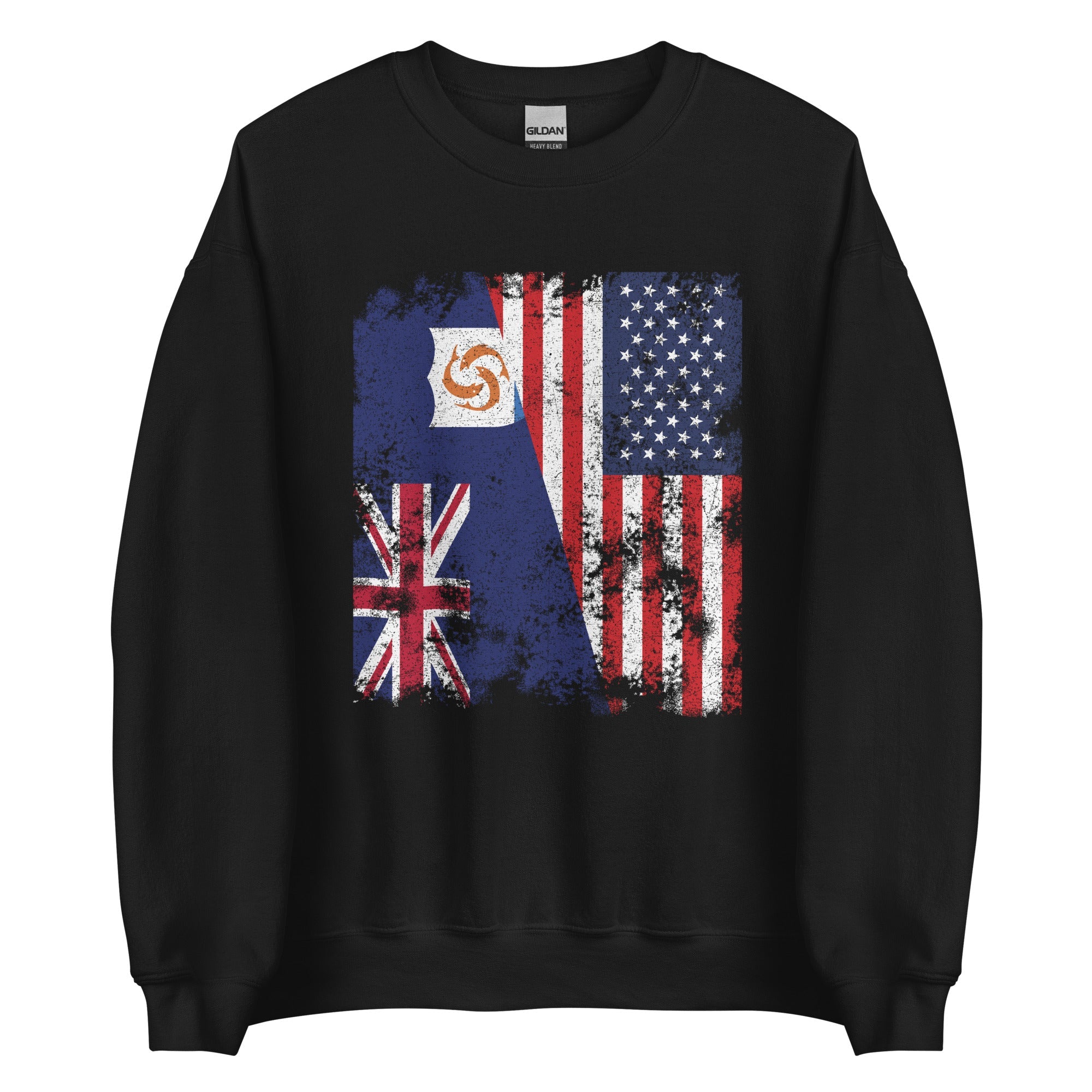 Anguilla USA Flag - Half American Sweatshirt