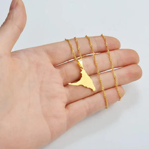 Anjouan Island Map Necklace