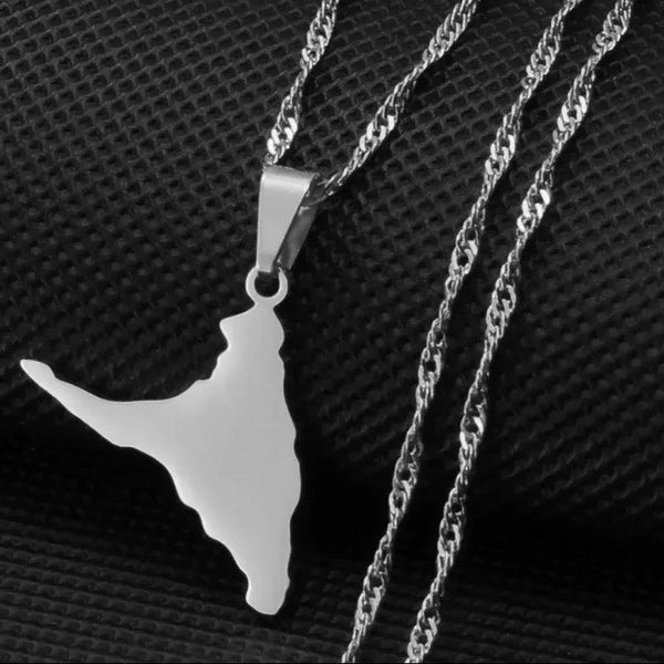 Anjouan Island Map Necklace