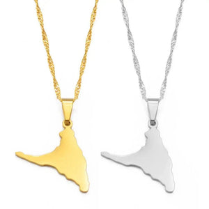 Anjouan Island Map Necklace