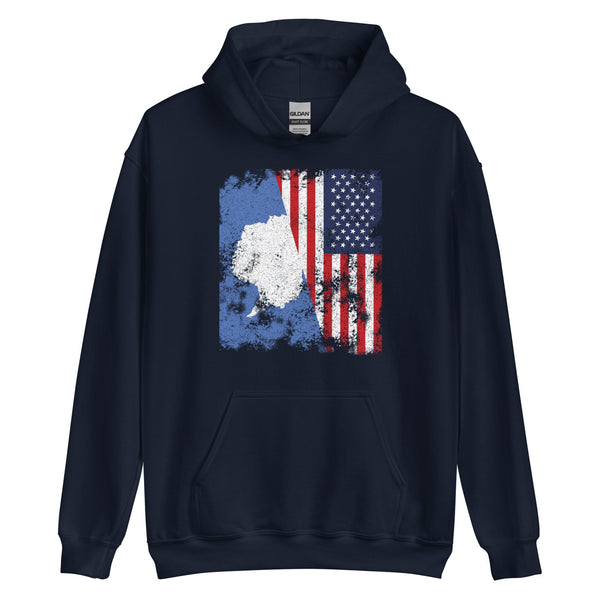 Antarctica USA Flag - Half American Hoodie