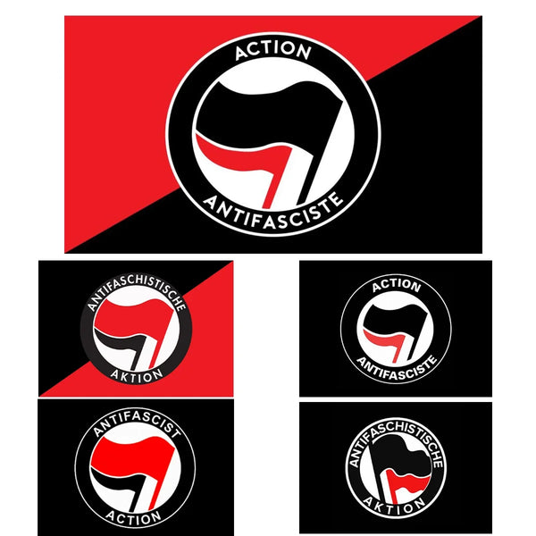 Antifa Flags - 90x150cm(3x5ft) - 60x90cm(2x3ft) - Antifascist Flags