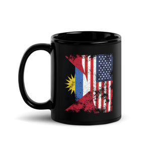 Antigua & Barbuda USA Flag Half American Mug