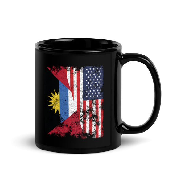 Antigua & Barbuda USA Flag Half American Mug