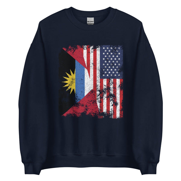 Antigua & Barbuda USA Flag Half American Sweatshirt