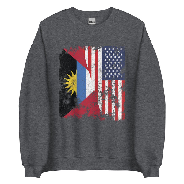 Antigua & Barbuda USA Flag Half American Sweatshirt