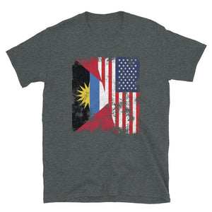 Antigua & Barbuda USA Flag Half American T-Shirt