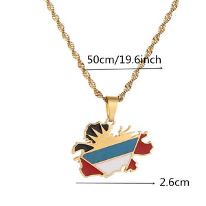 Antigua Flag Map Necklace