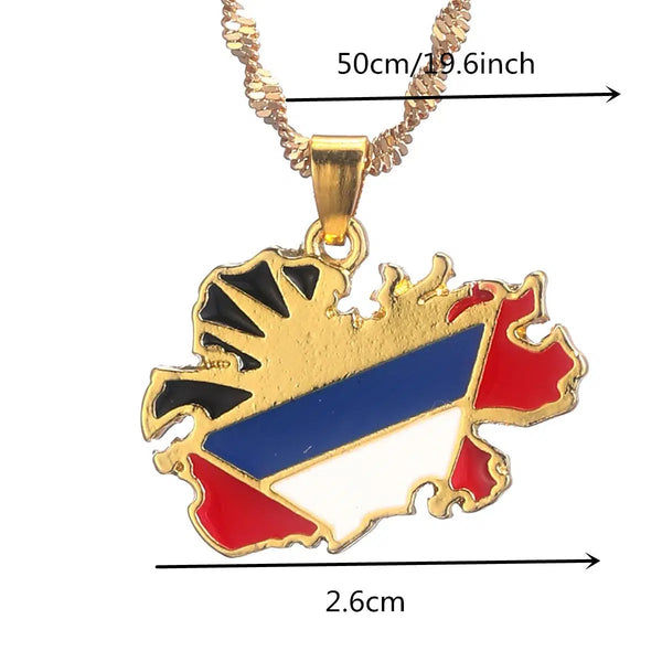 Antigua Flag Map Necklace