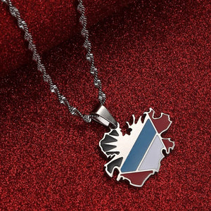 Antigua Flag Map Necklace