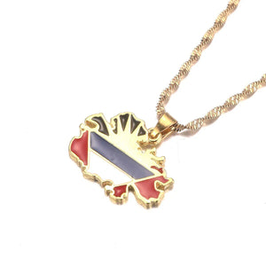 Antigua Flag Map Necklace