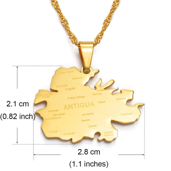 Antigua Map Necklace