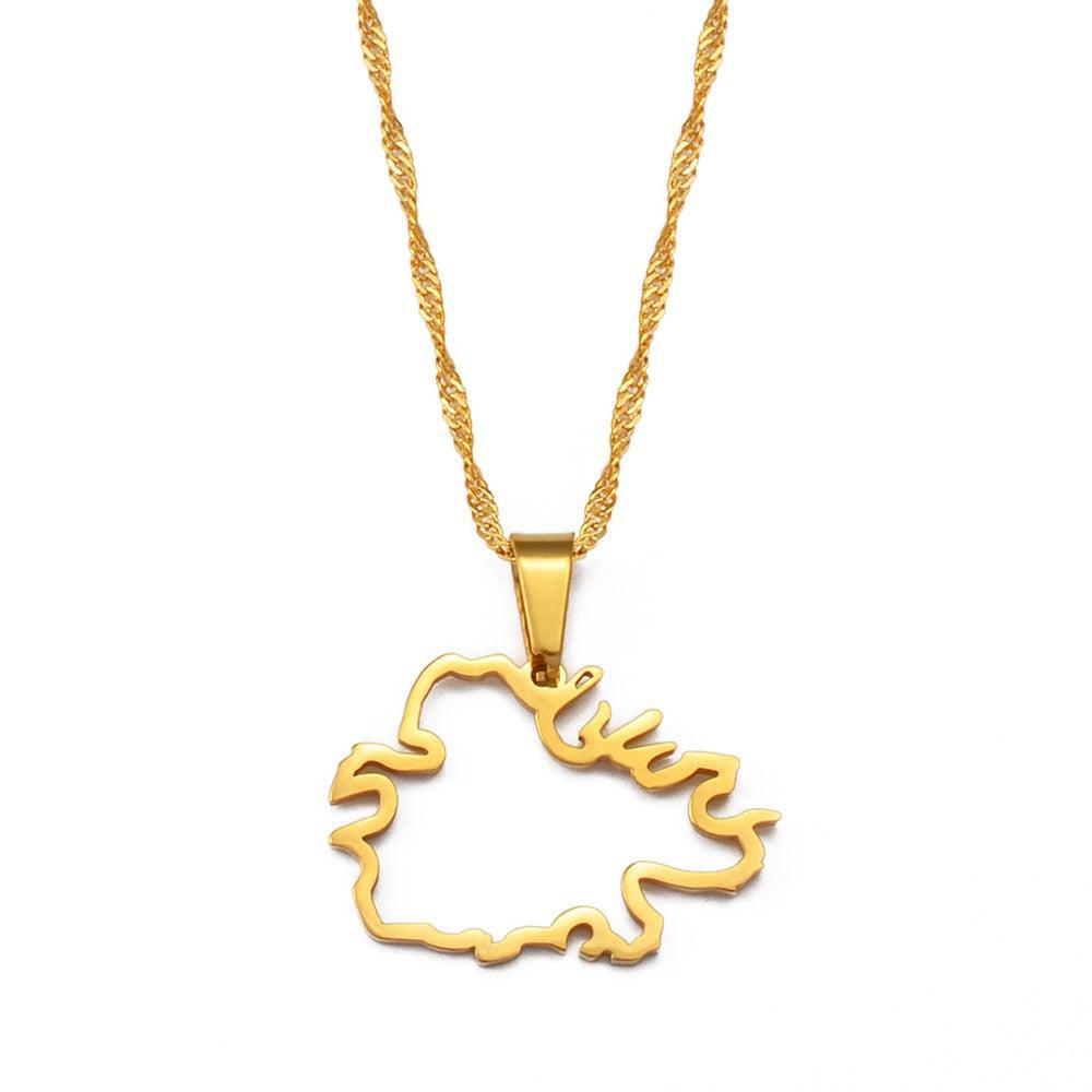 Antigua Map Necklace