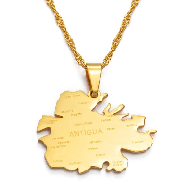 Antigua Map Necklace