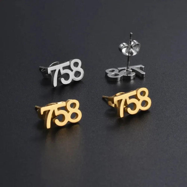 Antigua and Barbuda 268, Saint Lucia 758 Stud Earrings