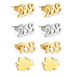 Antigua and Barbuda 268, Saint Lucia 758 Stud Earrings