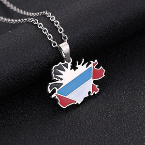 Antigua and Barbuda Flag Map Necklace