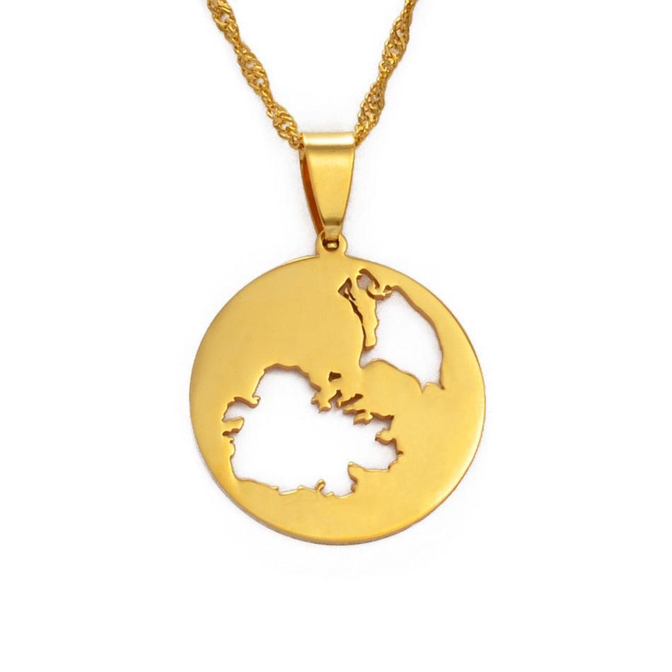 Antigua and Barbuda Map Necklace