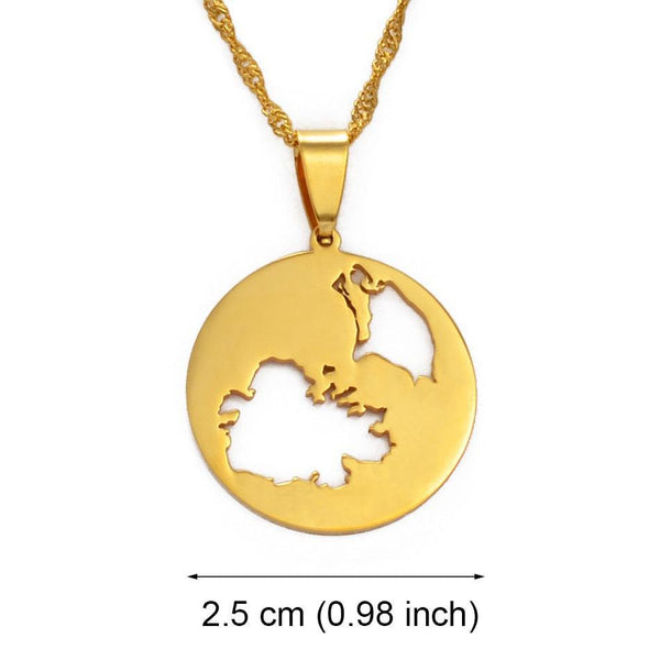 Antigua and Barbuda Map Necklace