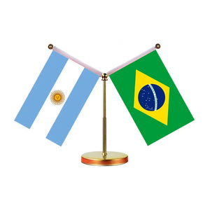 Argentina Brazil Desk Flag - Custom Table Flags (Mini)